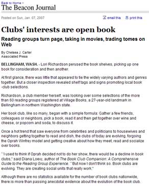 Akron Beacon Journal : Clubs' Interests Are Open Book