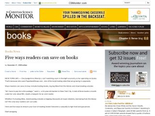 The Chrisitan Science Monitor : Five Ways Readers Can Save On Books