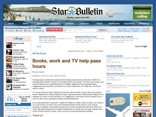 Star Bulletin : Books, Work And TV Help Pass Hours