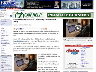 KETV 7/OMAHA NE : Omaha Mother Saves $3,000 Using Online Book Swap